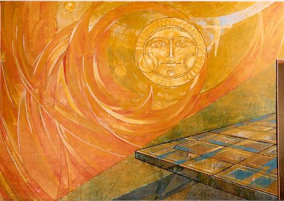 Mural painting in the Memorial Museum of Nikolai Chepik: Fragment